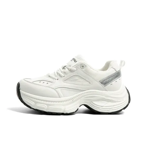 HUANQIU Амортизация противоскользящие устойчивые к истиранию увеличивающие высоту низкие топовые кроссовки с толстой подошвой женские