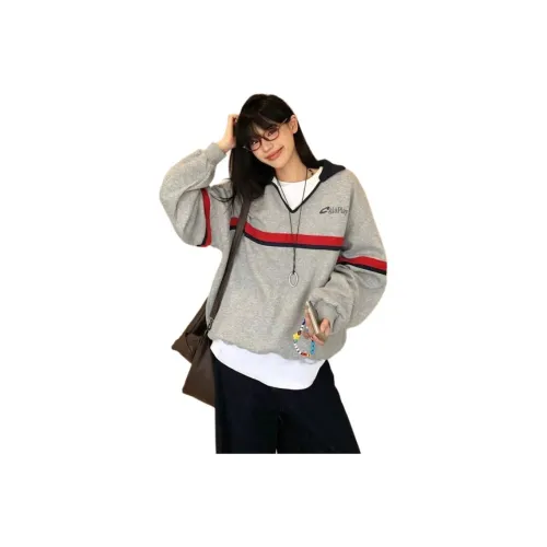 MDEHT Серый Флис с Подкладкой Женские Свитшоты