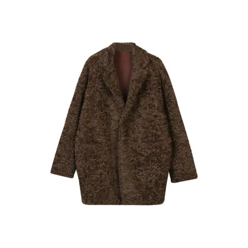 MDEHT Темно-коричневое женское пальто