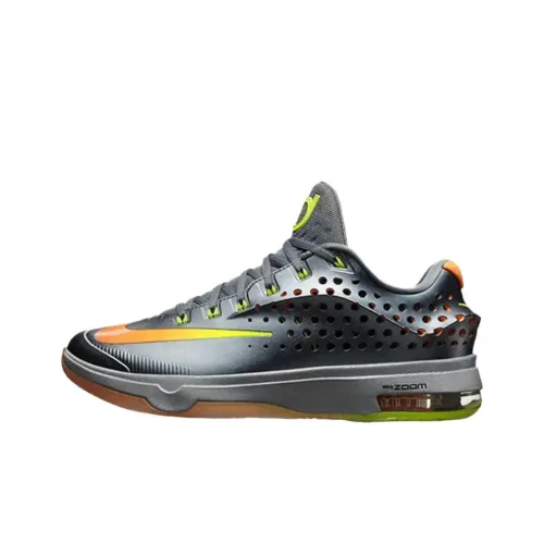 Nike KD 7 ELITE Команда Упаковка Противоскользящие Устойчивые к истиранию Низкий Топ Баскетбольные кроссовки Мужские Серебристо-желтые