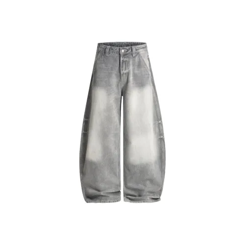 SONGS ALONG Серый Унисекс Джинсы