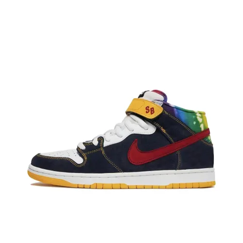 Nike Dunk SB Slip-resistant Shock Absorbers MID Скейтбординг Топ Кроссовки Мужские Синий Желтый