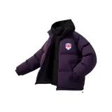 (Темно-фиолетовый хлопковый пуховик + черный флисовый свитшот)