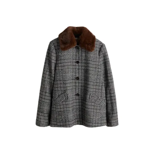 H M Черные Клетчатые Женские Куртки
