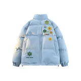 Синий хлопковый пуховик