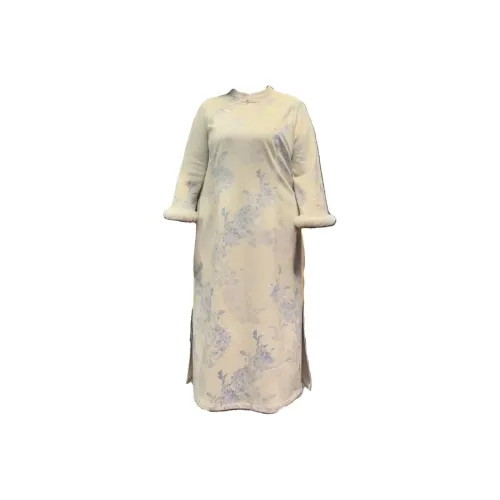 MAJIAJIA Кремово-абрикосовый Женские Ципао