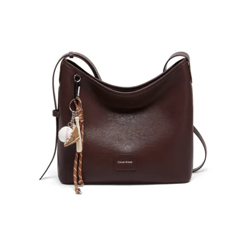CinvaiKrose Сумка через плечо из синтетической кожи большая женская кофейно-коричневая