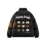 Чёрный хлопковый пуховик