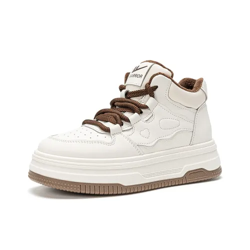 Warrior Скейтборд Кроссовки Высокие Белые Коричневые Женские