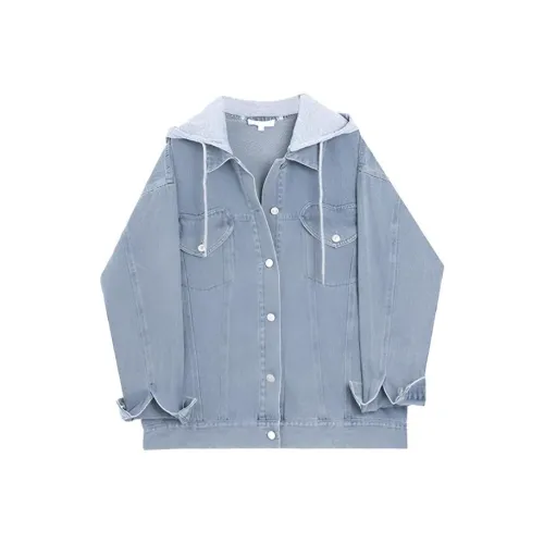 Leather Cat Синий Женские Джинсовые Куртки