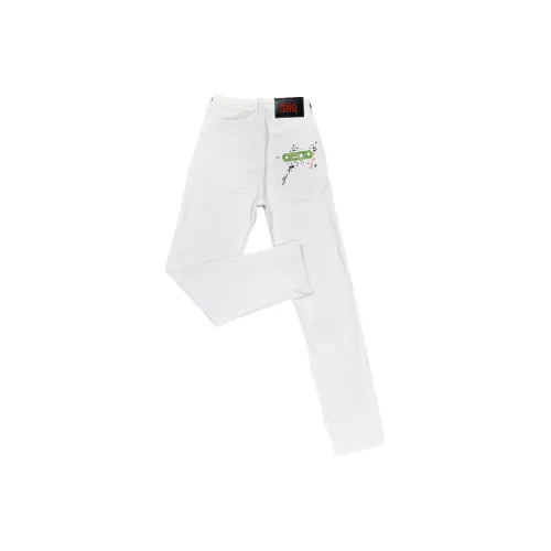 SHIJINGZU Белый [Нет Логотипа] Унисекс Джинсы