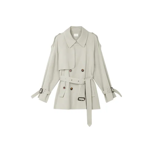 GRAYISMOON Светлый Чай Тренчкот Женский Тренч
