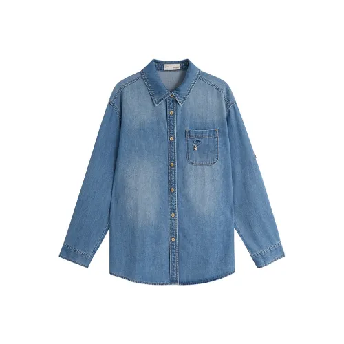 Inman Джинсовый Синий Женская Рубашка