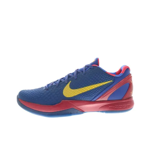 nike Zoom Kobe 6 Коби 6 FC Barcelona Дом Неслипящий Легкий Низкий Топ Баскетбольные кроссовки Мужской Синий Красный