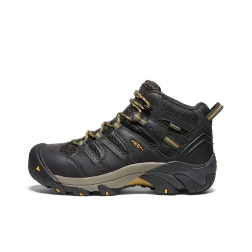 Keen Lansing Альпинистские и туристические ботинки MID Топ Raven Черный Желтый Мужской