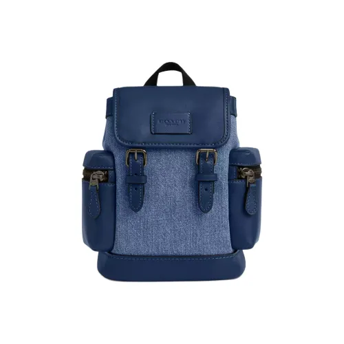 COACH Sprint Grainy Texture Leather Calfskin Mini Men's Dark Blue COACH Спринт Грайн Текстура Кожа Телячья Кожа Мини Мужской Темно-Синий