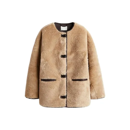 H M Бежевый Женские Бархатные Куртки