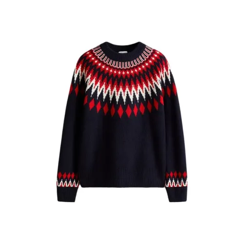 H M Морской синий Узор Женские Трикотаж