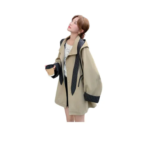 LANGQING [Хаки] Бесплатная доставка с бренд наклейкой Женские тренч