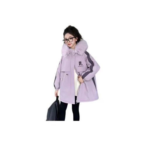 LONGZHIWU Светло-фиолетовый школьный возраст утеплённые куртки