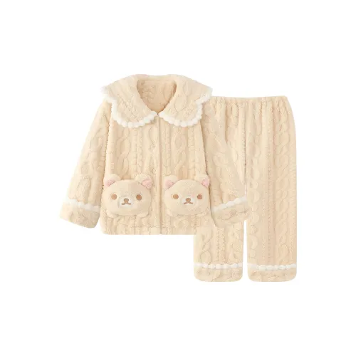 QIAOYUN Абрикос Женские Пижамные Комплекты