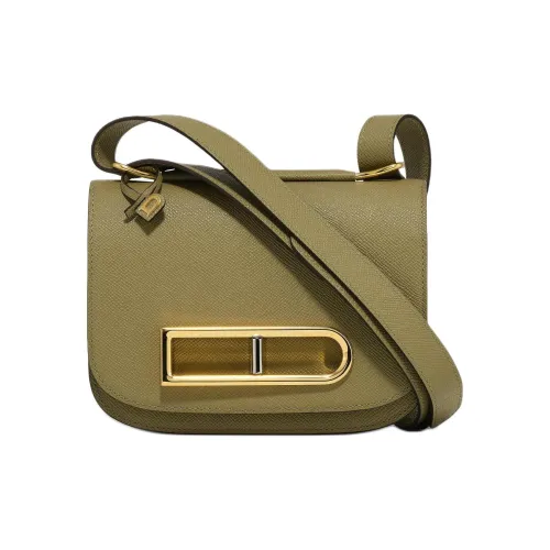 Delvau Lingot с рельефом Alpina телячья кожа сумка через плечо маленькая женская коричневый зеленый