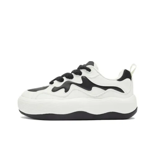 QIAODAN Elf Bears Скейтборд Кроссовки Низкие Кремовые Черные Женские