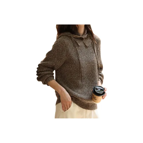 CPYT Узор Верблюжий кофейный Женские Свитеры