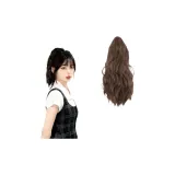 Укороченный крабик для волос, конский хвост, облако, кудрявый - 30 см [мокко]