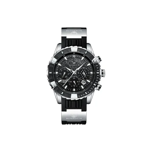 ROERDUM Voyager Collection Дайвинг Часы Автоматический Механический Механизм Силиконовый Ремешок Часы Мужские Черный Циферблат