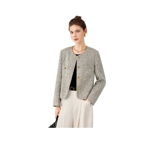 TOUCH Серый Бежевый Женский Короткий Пальто