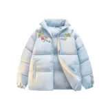 Синий хлопковый пуховик