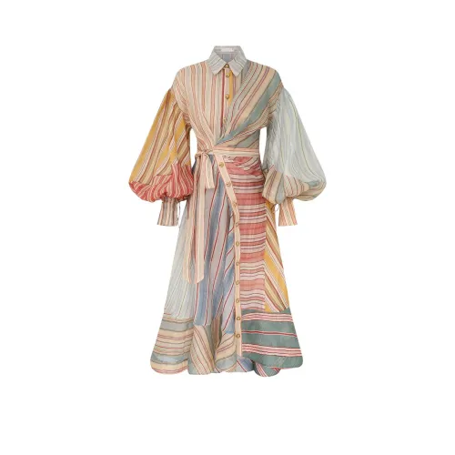 Zimmermann SS26 Длинное платье с длинными рукавами женское