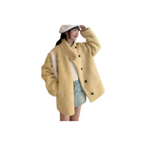 MDEHT Светло-желтое женское пальто