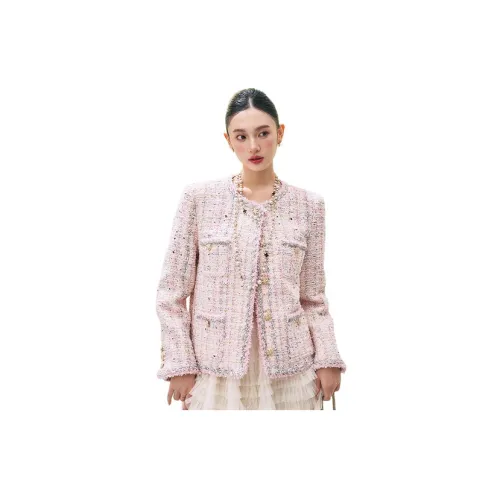 Devanro Розовый Женский Короткий Пальто