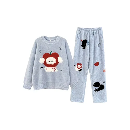 QIAOYUN Синий Женские Пижамные Комплекты