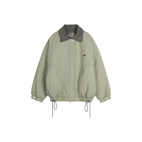 MDEHT Серый Зеленый Утепленный Женский Пуховик