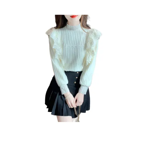 Mu Xiao Xin Абрикос с MU Xiaoxin Бренд Наклеенный Женские Трикотаж