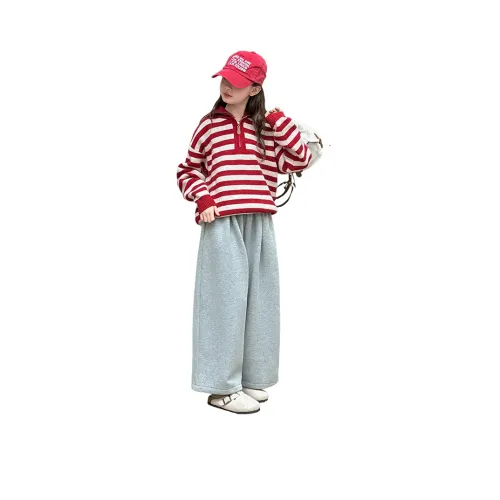 ZHIO Красный Свитер + Модель в одном стиле Флисовые штаны школьного возраста Повседневная спортивная одежда