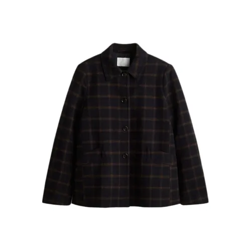 H M Морской синий Клетчатый Женские Куртки