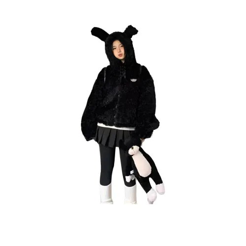 MDEHT Черный Утолщенный Женский Бархатный Куртка