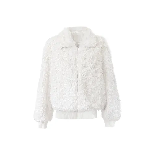 ABBY GODDESS Теплое Белое Пальто Женское Бархатное Куртка