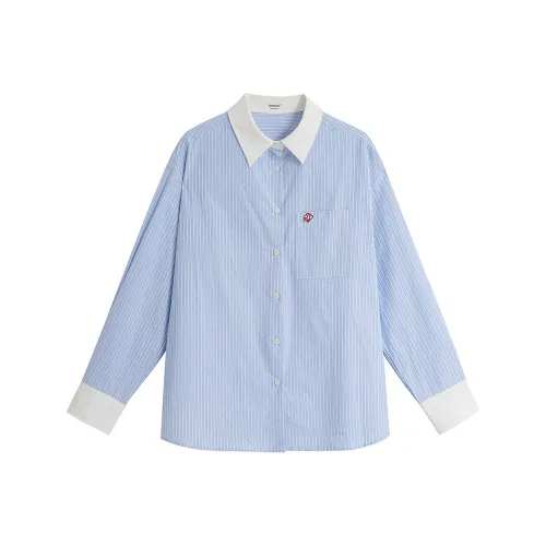 Inman Синие полосы Женские Рубашки