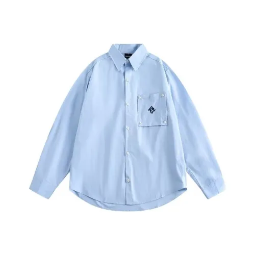 PLQV Светло-синие унисекс рубашки