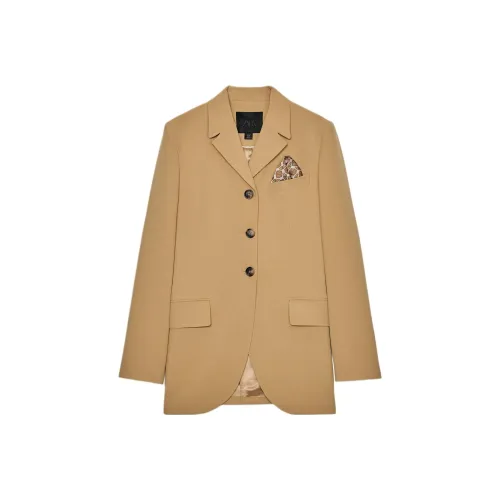 ZARA ZW Series Светлый Верблюжий Женские Деловые Костюмы