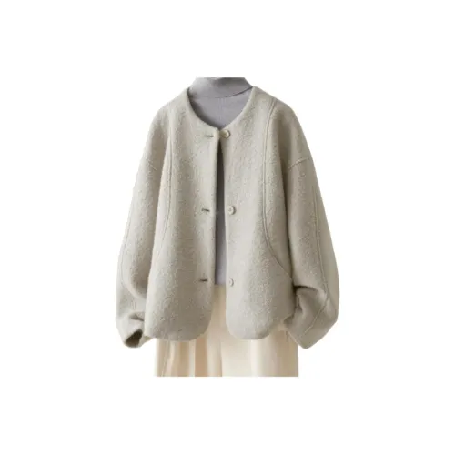 IHIMI Серый Зеленый Женский Короткий Пальто