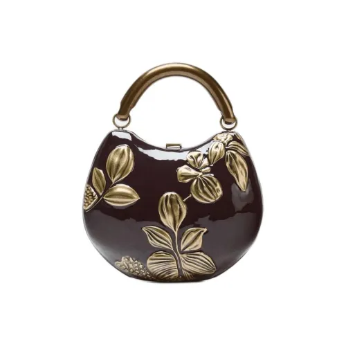 ZARA Collaboration Цинковый Сплав Сумка Стандартная Женская Золотая и Коричневая