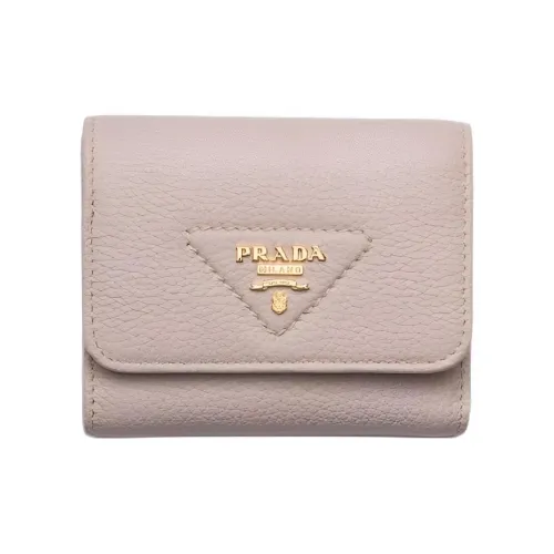 PRADA Vitello Dino Кошелек из коровьей кожи Мини Женский Water Lily Цвет