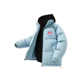 Детский синий хлопковый пуховик + черный флисовый свитшот