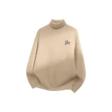 [Однополосный флис★ водолазка] Хаки (Ma Зебра Журнал Логотип на груди)